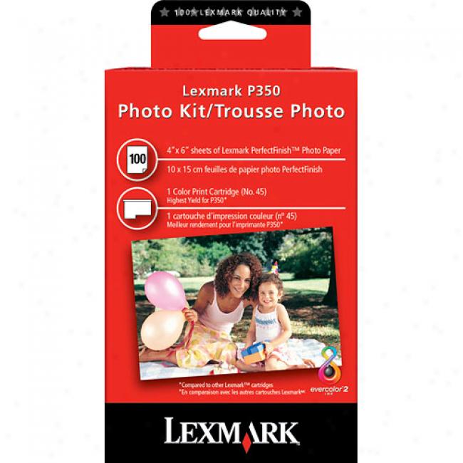 Lexmark Color Ink Cartridge & Photo Paper Kid (100 Sbeets) For P250, P350 Printers