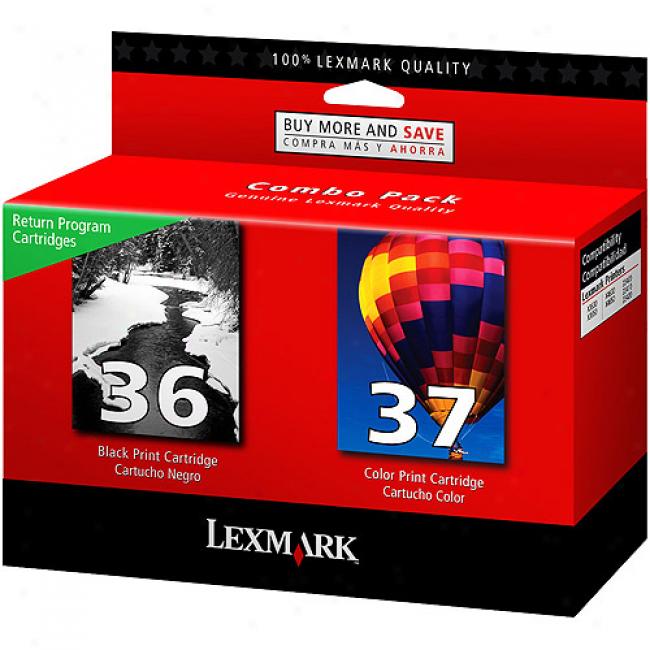 Lexmark Tisn-pack #36, #37 Black And Color Return Program Print Cartridges