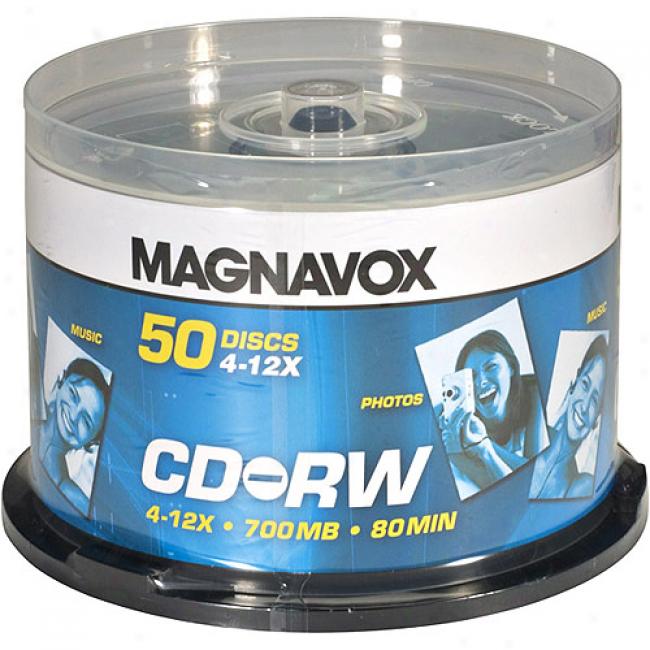 Magnavox 12x Rewritable Cd-rw Spiindle - 50 Disc Spindle