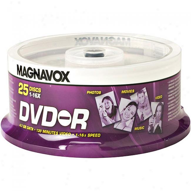 Magnavox 16x Write-once Dvd-r - 25 Disc Spindle
