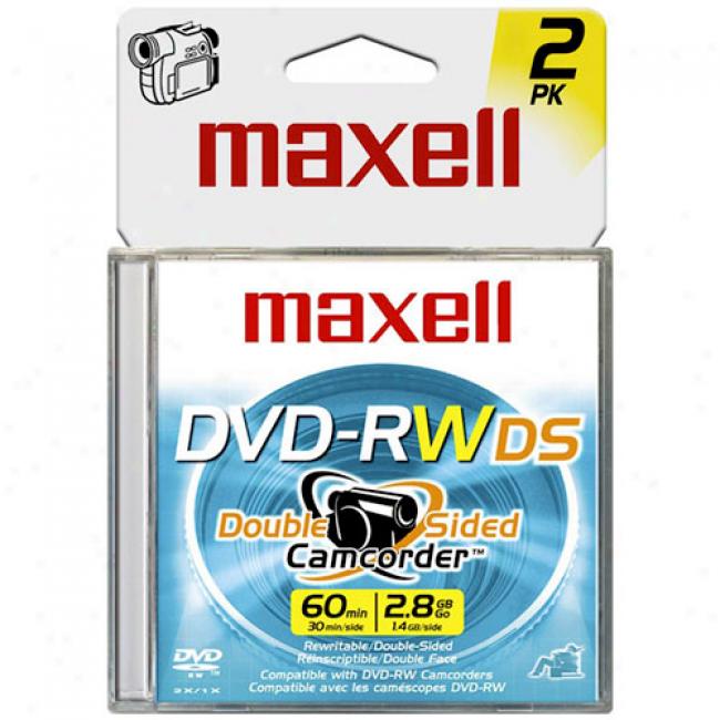 Maxell 8cm Rewritable Double-sided Dvd-rw For Camcorders, 2-pack