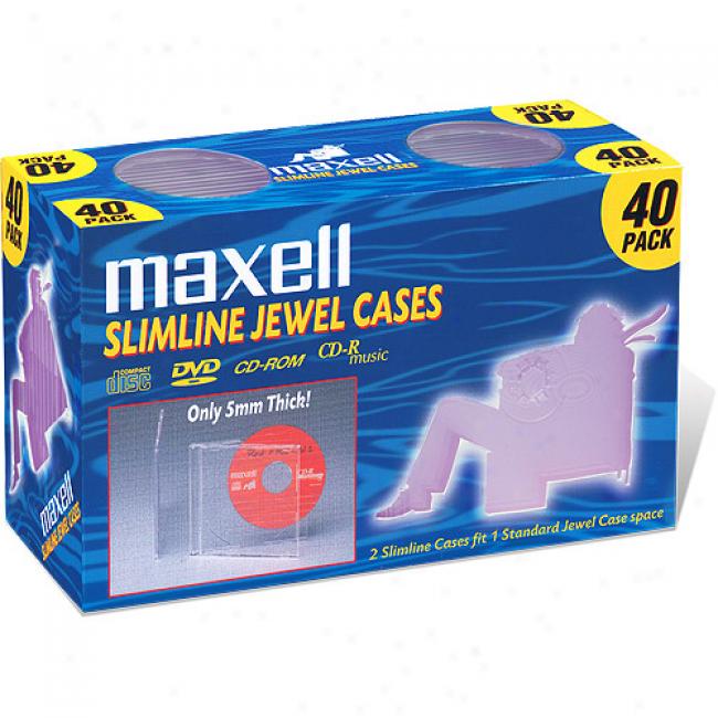 Maxell Clear Slim Jewel Cases, 40-pack