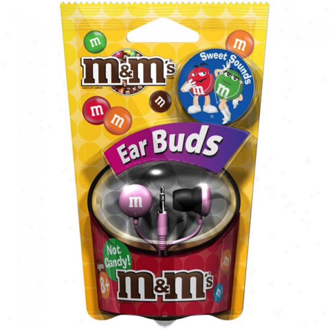 Maxell M&m's Stereo Ear Buds - Pink