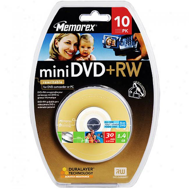 Memorex 30-min Mini Dvd+rw Dvd Camcorders, 10-pack