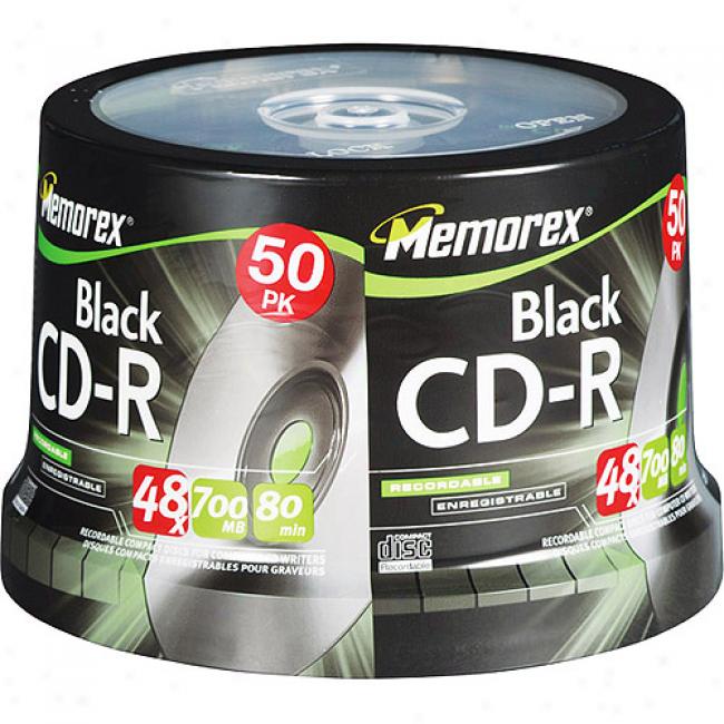 Memorex 48x Black Write-once Cd-r Spindle - 50 Disc Axis