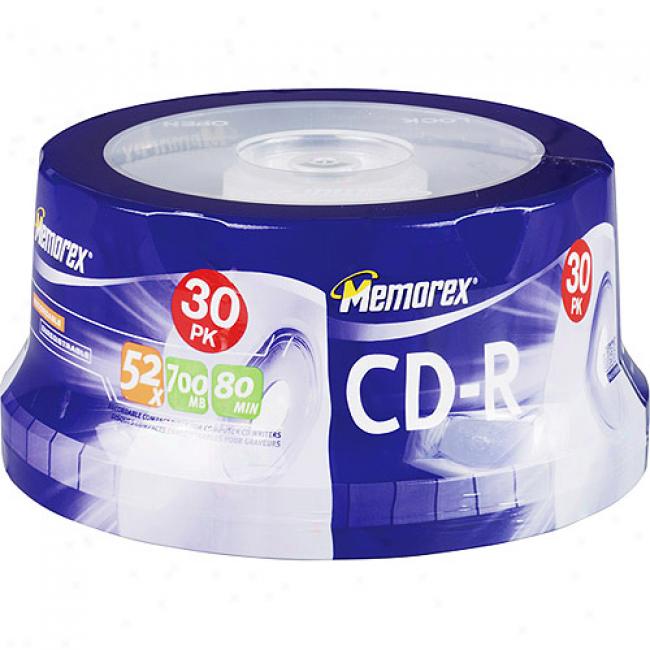 Memorex 52x Write-once Cd-r Spindle - 30 Disc Spindle