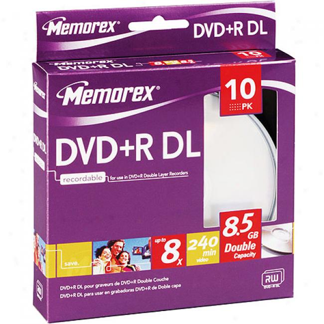 Memorex 8x Double Layer Write-once Dvd+r - 10 Pack