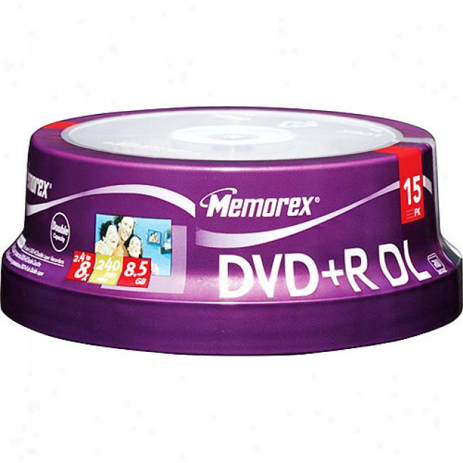 Memorex 8x Double Layer Write-once Dvd+r 15 Disc Spindle