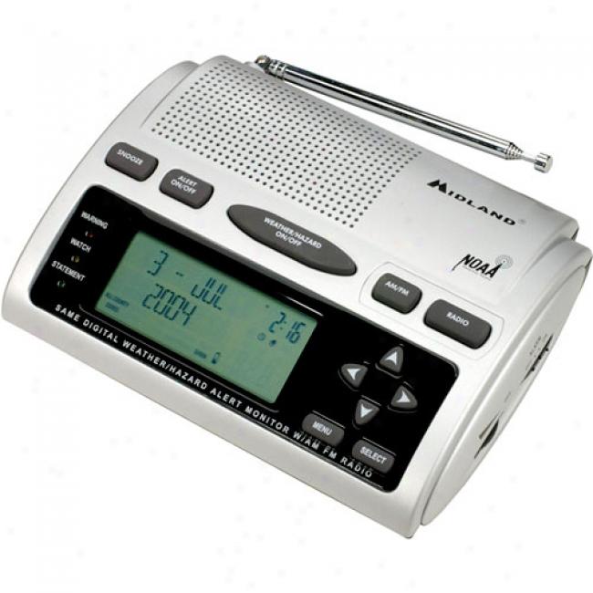 Midland Am/fm Alarm Clock Radio With Weather/all Hazard Alerts