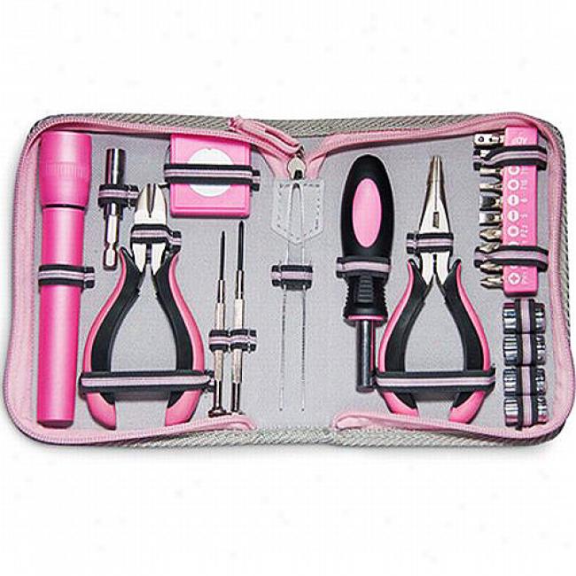 Mizco International 23-piece Pink Tool Kit Set