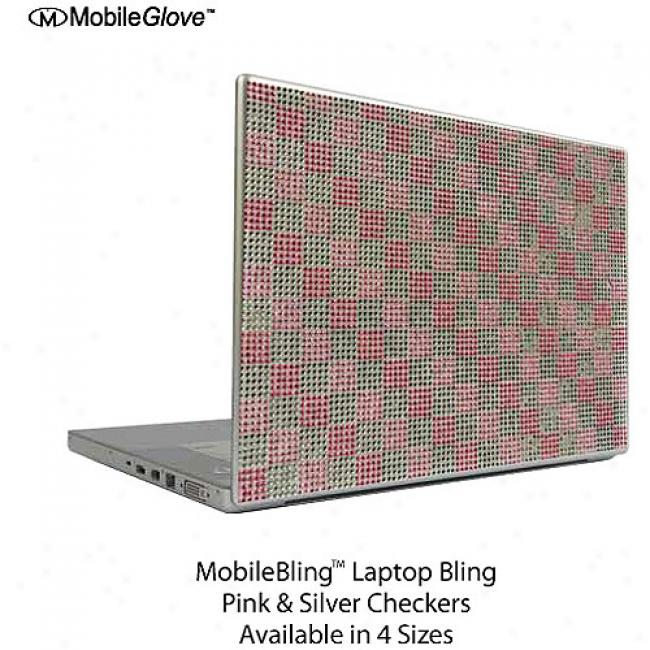 Mobilebling Notebook Cover Pink And Silver Checker Board 13.3