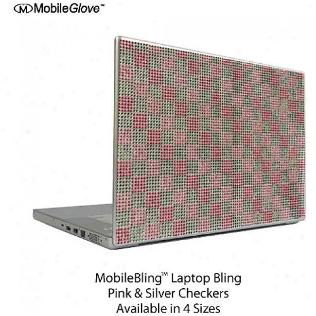 Mobilebling Notebook Cover Pink And Silver Checker Board, 12.1
