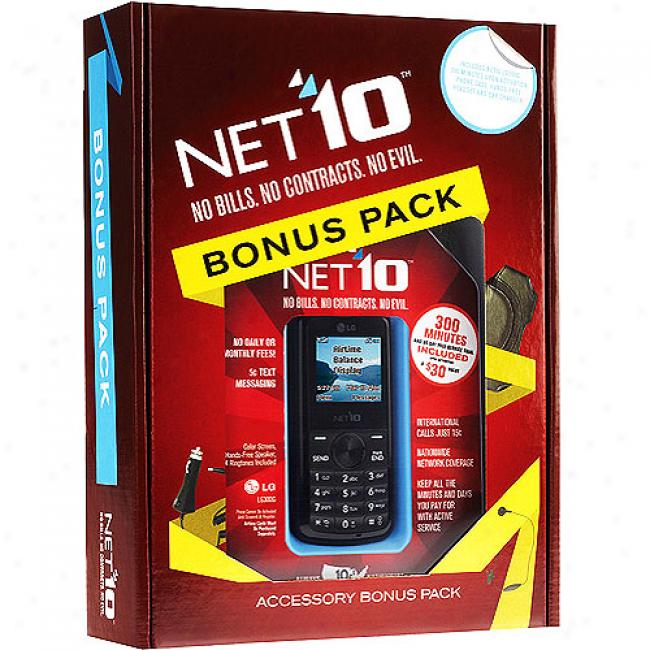 Net10 Lg300 Bundled W/ Bonus Phone Suit, Hands Free Headset, And Car Charger