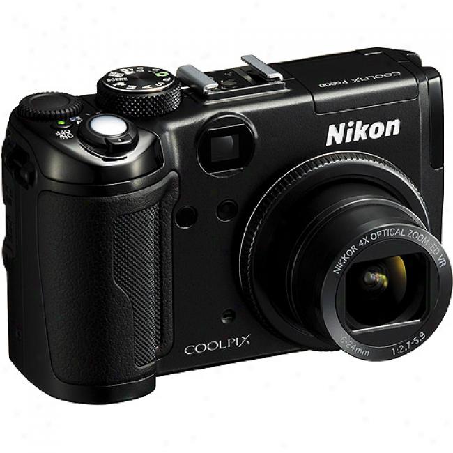 Nikon Coolpix P6000 Black 13.5mp Digital Camera With 4x Wide Angls Optical Zoom