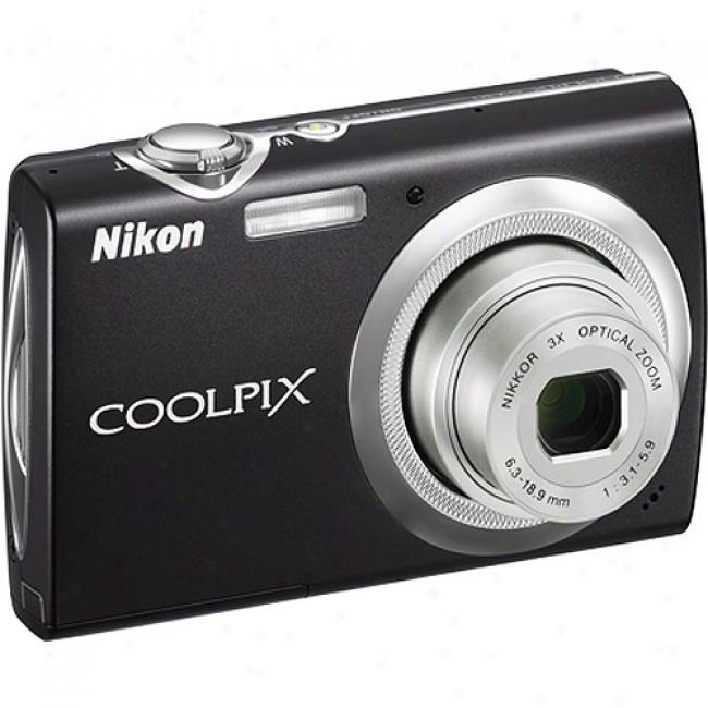 Nikon Coolpix S230 Black 10mp Digital Camera, 3x Optical Zoom & 3