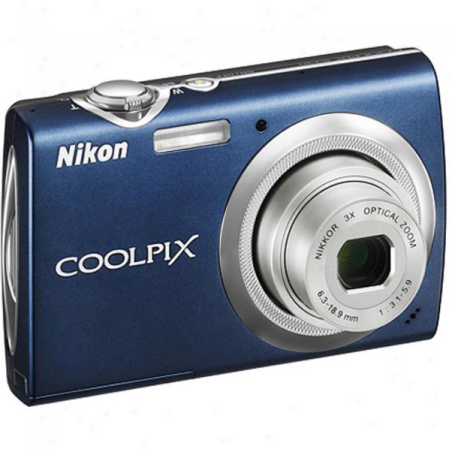 Nikon Coolpix S230 Blue 10mp Digital Camera With 3x Optical Zomo, 3