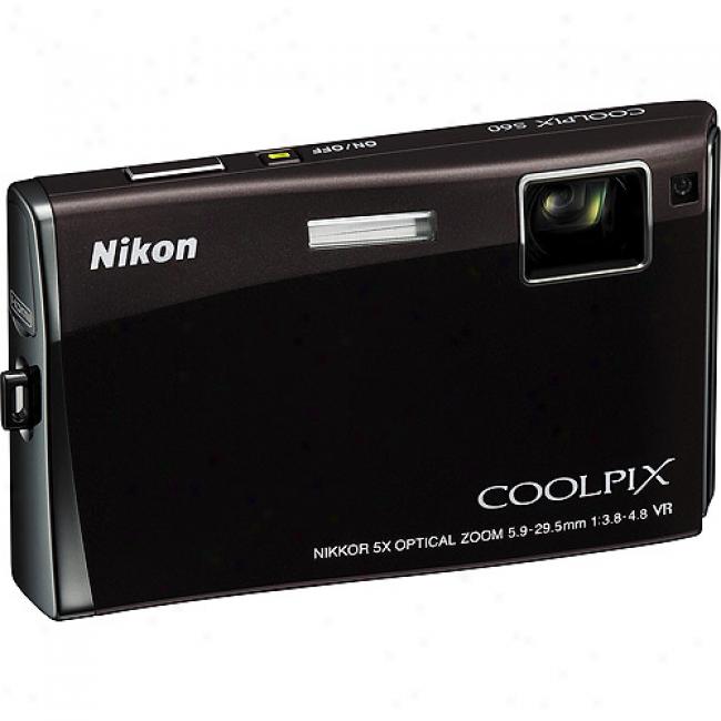 Nikon Coolpix S60 Espresso 10mp Digital Camera W/ 5x Optical Zoom