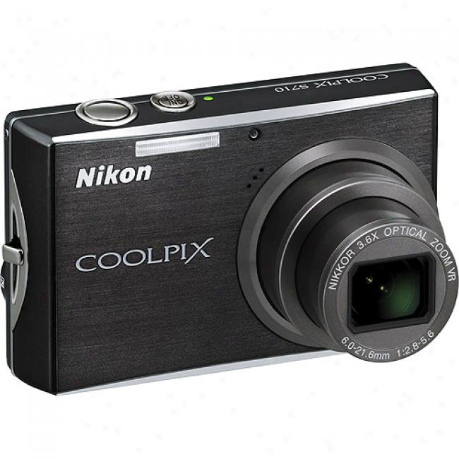 Nikon Coolpix S710 Black 14.5 Mp Digital Camera, 3.6x Optical Zoom & 3