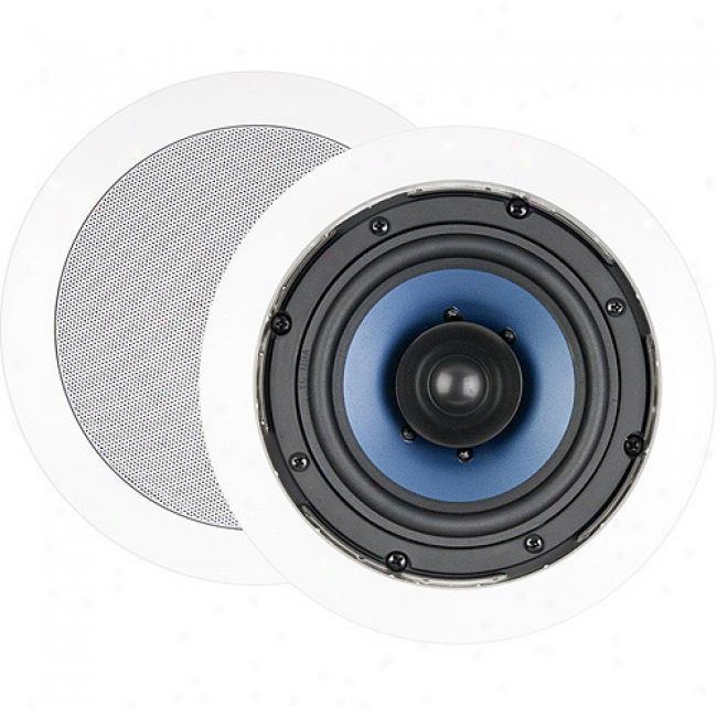 Nxg Basix Series Dual-cone In-ceiling Dual Voice Coil Single Point Stereo Speaker System - 50-watt, 5.25