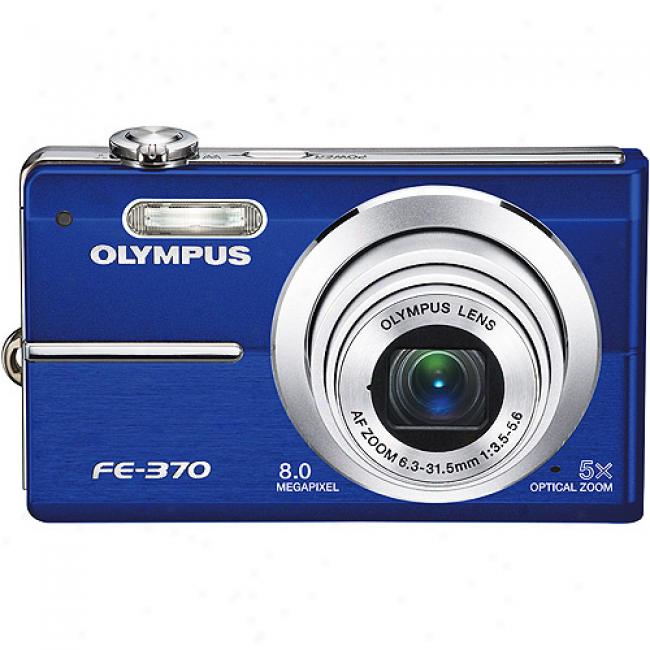 Olympus Fe-370 Blue 8 Mp Digital Camera, 5x Optical Zoom & 2.7