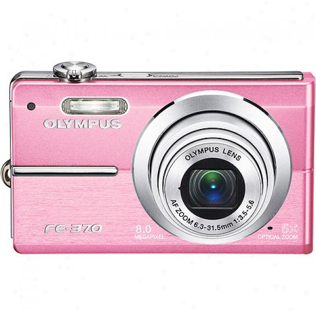 Olympus Fe-370 Pink 8 Mp Digital Camera, 5x Optical Zoom & 2.7