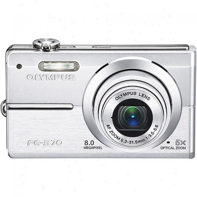 Olympus Fe-370 Silver 8 Mp Digital Camera, 5x Optical Zoom & 2.7