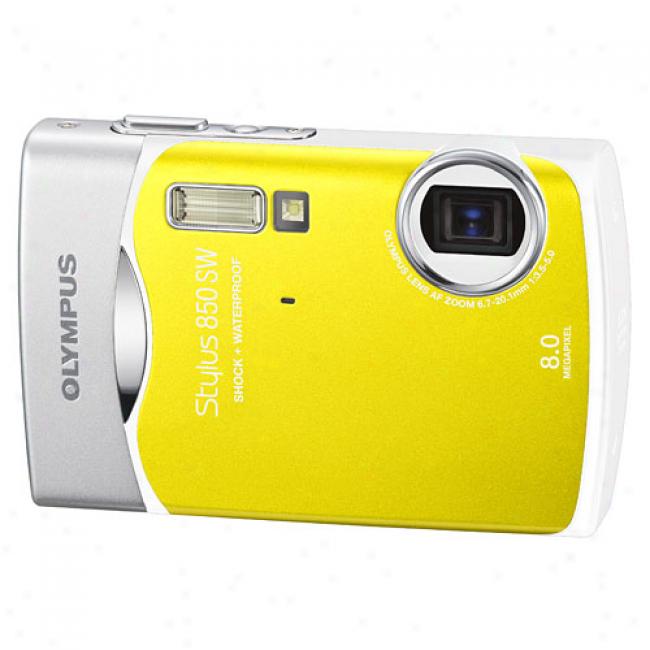 Olympus Stylus 850sw Yellow 8.0 Mp Digital Camera, 3x Optical Zoom & 2.5