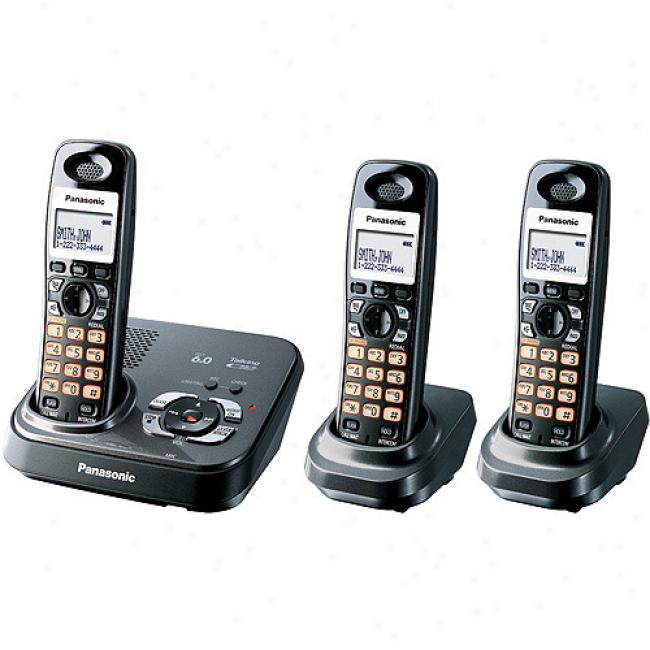 Panasonic Dect 6.0 Digital Cordless Answering System With 3 Handsets