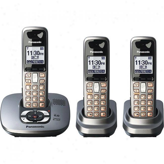 Panasonic Kx-tg6433m 3-handset Deft Talking Caller Id Telephone