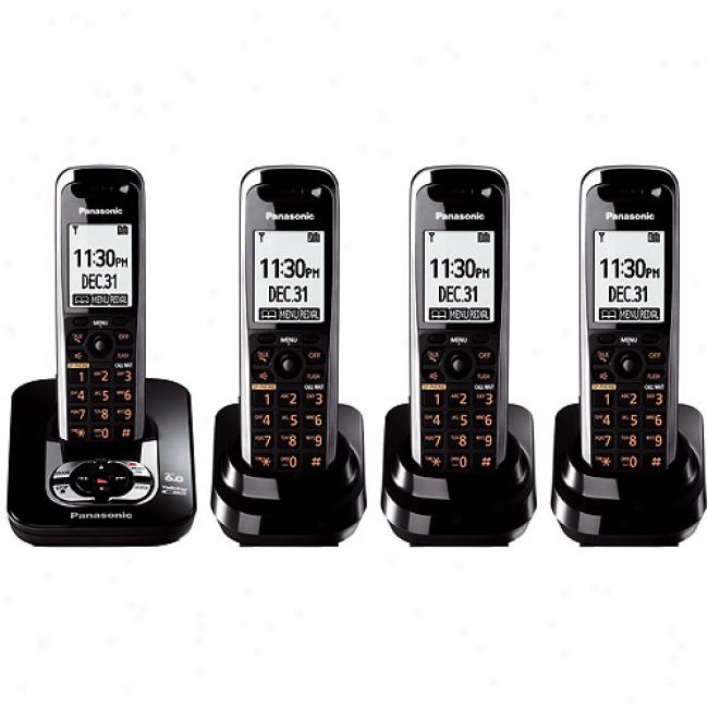 Panasonic Kx-tg7434b 4 Handset Dect Telephone With Choicemail