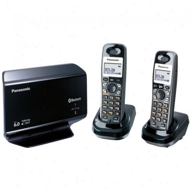 Panasonic Link To Cell Dcet 6.0 Digital Cordless Answering System Attending 2 Handsets, Kx-th1212b
