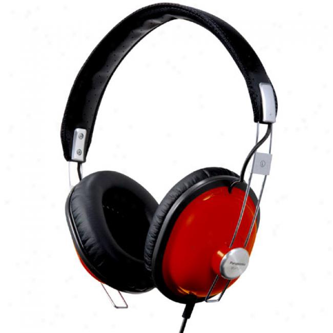 Panasonic Rp-htx7-r Old School Monitor Stereo Headphones, Red