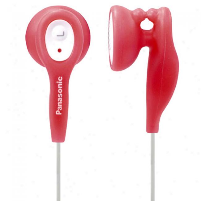 Panasonic Rp-hv21-r Earbud Headphones, Red