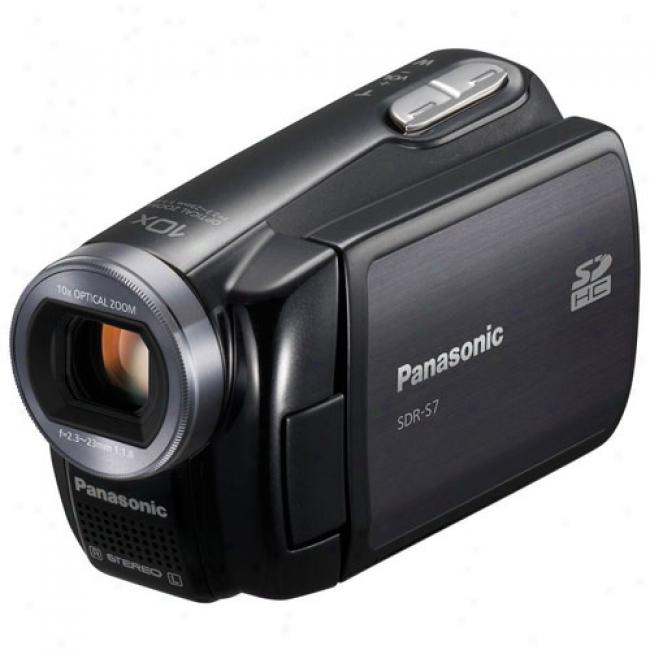 Panasonic Sdr-s7 Black Flash Recollection Sd Camcorder, Shock-resistant, 10x Optical Zoom, 2.7