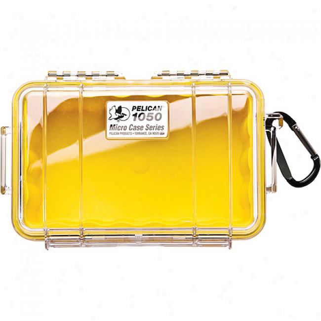 Pelican Small Case With Clear Lid And Carabineer - Yellow