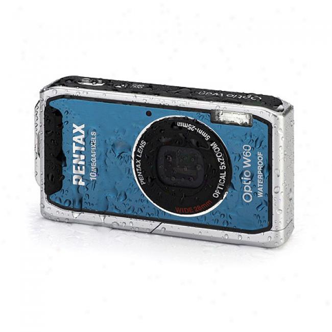 Pentax Optio W60 Blue 10 Mp Digital Camera, 5x Optical Zoom & 2.5