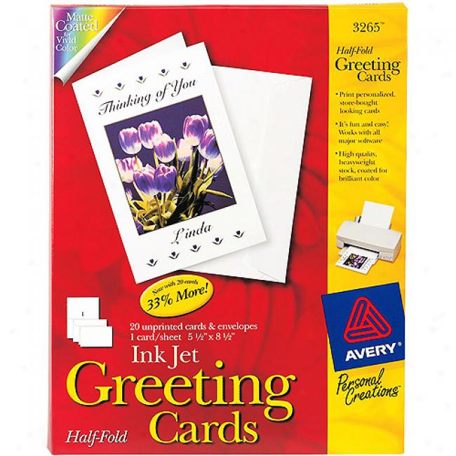Personal Creations Greeting Inkjet Cards, 20-pack