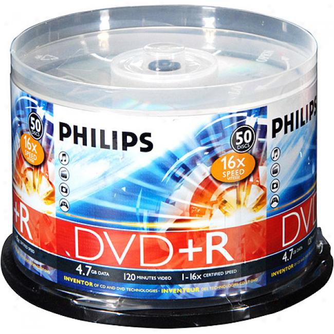 Philips 16x Write-once Dvd+r Spindle - 50 Disc Spindle