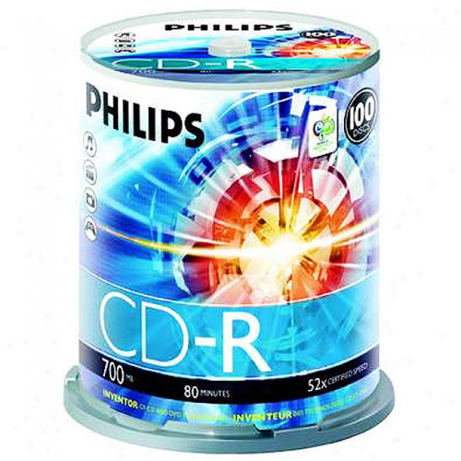 Philips 52x Djplicator Grade White Inkjet Prinyable Cr-r-100 Pac