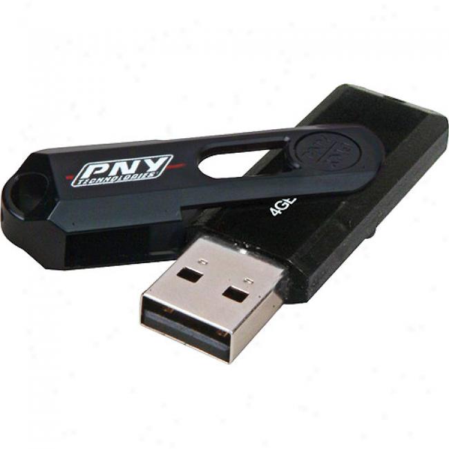 Pny 4gb Mini Attace Usb Flash Drive, Black