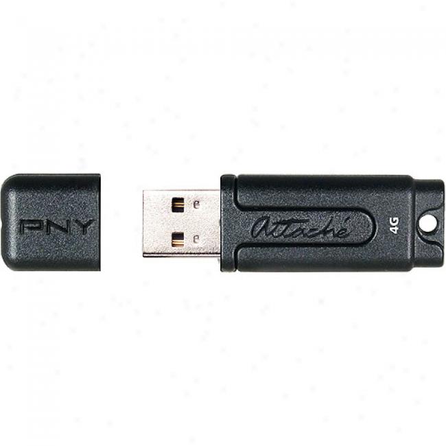 Pny Technologies 4gb Attache Usb Flash Drive, Black