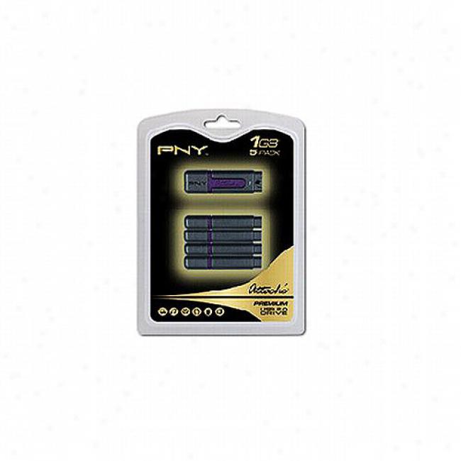 Pny Technologies Attache Ii 5 Pack 1gb Usb 2.0 Flash Drive