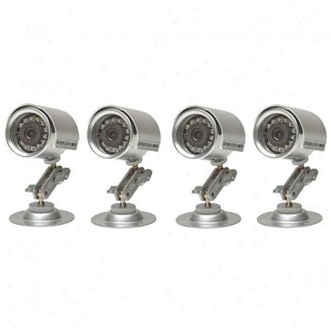 Q-see 4-pack Outdoor Color Cameras W/ Night Vision, Qocdc4