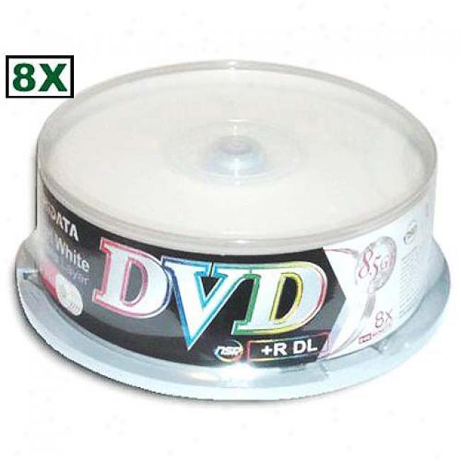 Ridata 8x Dvd+r Dual Layer With White Inkjet Printable Hub