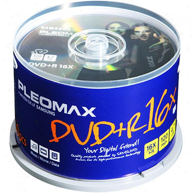 Samsung 16x Write-once Dvd Recordable - 50 Disc Spindle