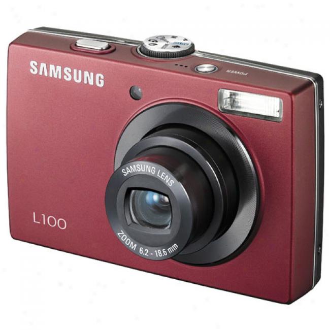 Samsung L100 Red ~ 8 Mp Digital Camera, 3x Optical Zoom & 2.5