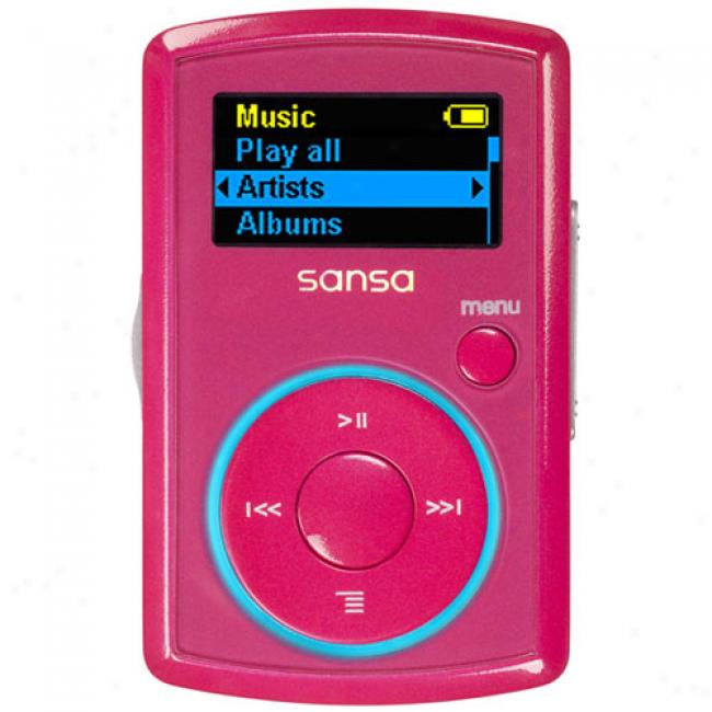 Sandisk 2gb Sana Clip Mp3 Player, Pink