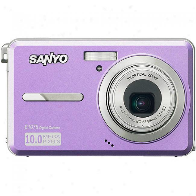 Sanyo Xacti Vpc-e1075 Purple ~ 10 Mp Digital Camera, 3x Optical Zoom & 2.7