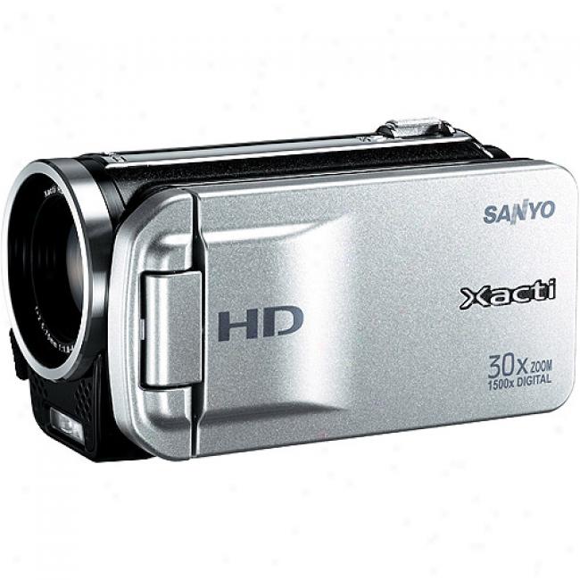 Sanyo Xacti Vpc-th1 Silver 720p Hd 2mp Camcorder With 30x Optical Zoom, 3