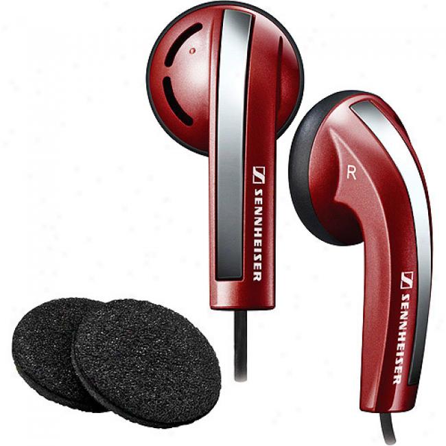 Sennheiser Steereo Earphones With Basswind System And Cable Winder - Red